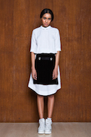 White dress with the velvet apron | must have | Fashion House IVANOVA - designer clothes