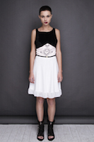 White dress with the black velvet top | must have | Fashion House IVANOVA - designer clothes