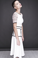 white dress with the "tattoed" sleeves | must have | Fashion House IVANOVA - designer clothes